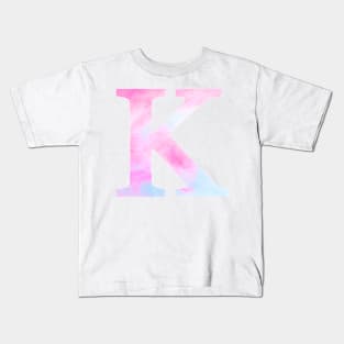 The Letter K Blue and Pink Design Kids T-Shirt
